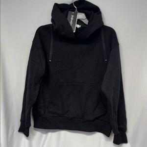 TwoTwinStyle black zip removable Hoodie with Kangaroo Pocket sweatshirt M